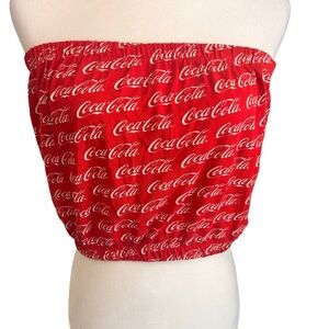 Coca Cola American Eagle Red and White Logo Tube Top Size Small